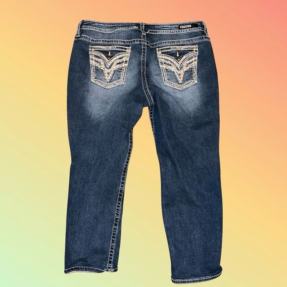 Plus Vigoss Bedazzled Heritage Fit Capri Jeans Size 20 #12 - Picture 5 of 5